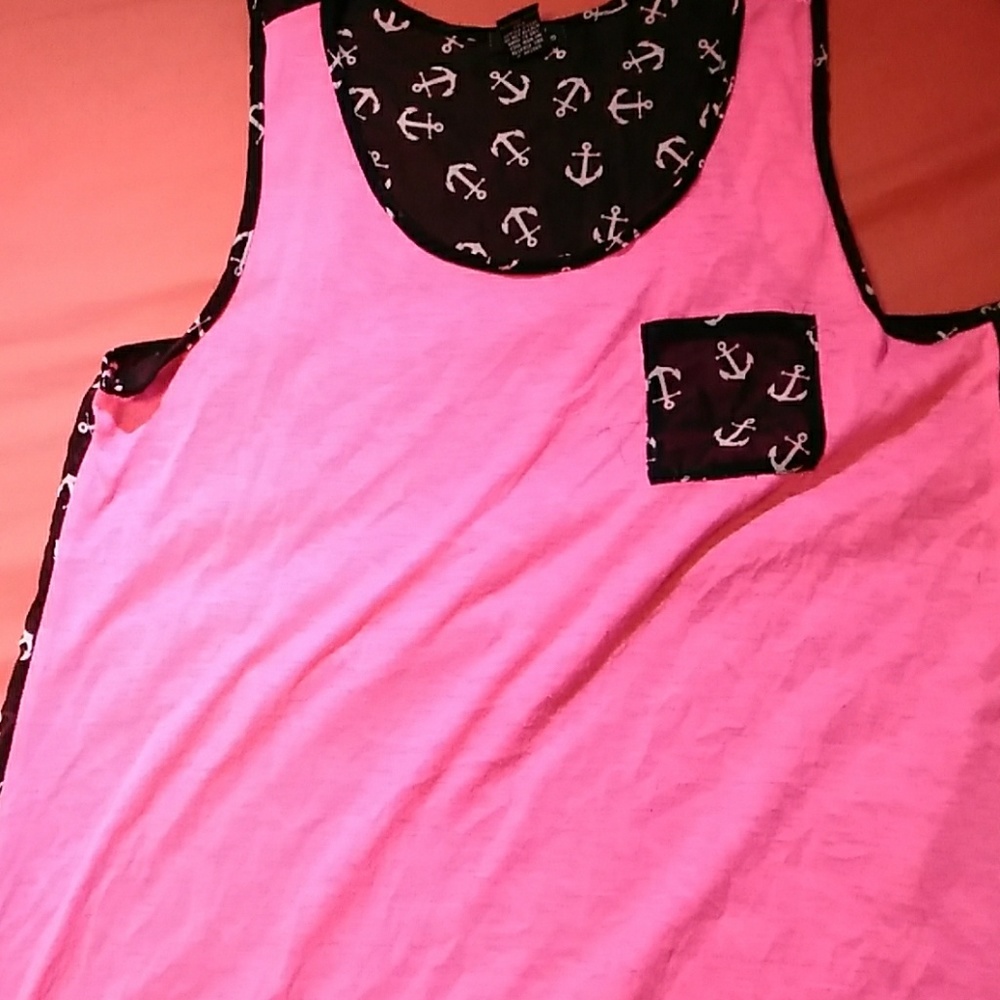 Pink and blue anchor shirt
